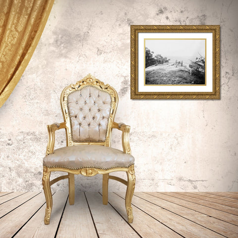 Lookout Cannons Gold Ornate Wood Framed Art Print with Double Matting by Lee, Rachel