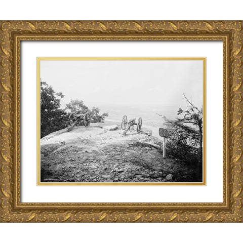 Lookout Cannons Gold Ornate Wood Framed Art Print with Double Matting by Lee, Rachel