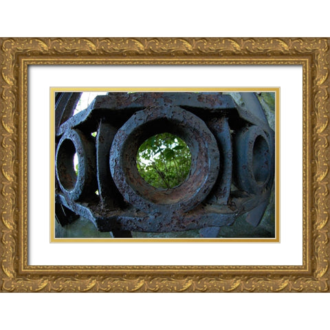Lookout Iron Gold Ornate Wood Framed Art Print with Double Matting by Lee, Rachel