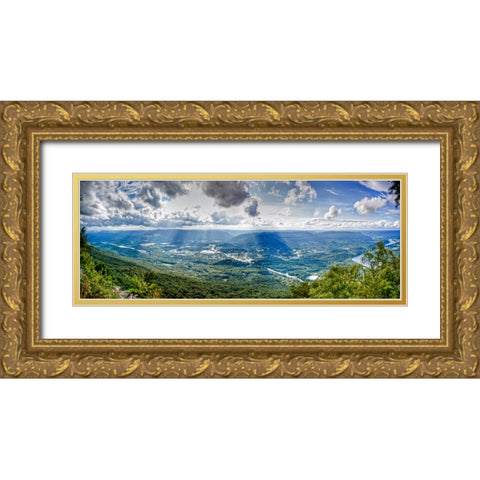 Lookout Valley Pano Gold Ornate Wood Framed Art Print with Double Matting by Lee, Rachel