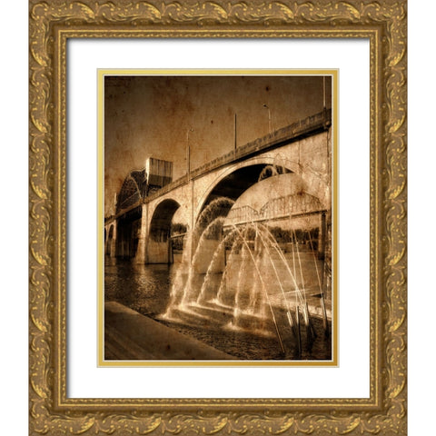 Market and Canons Textured Gold Ornate Wood Framed Art Print with Double Matting by Lee, Rachel