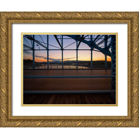 Market Bridge Afternoon 1 Gold Ornate Wood Framed Art Print with Double Matting by Lee, Rachel