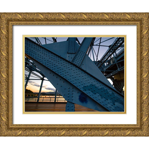 Market Bridge Afternoon 2 Gold Ornate Wood Framed Art Print with Double Matting by Lee, Rachel