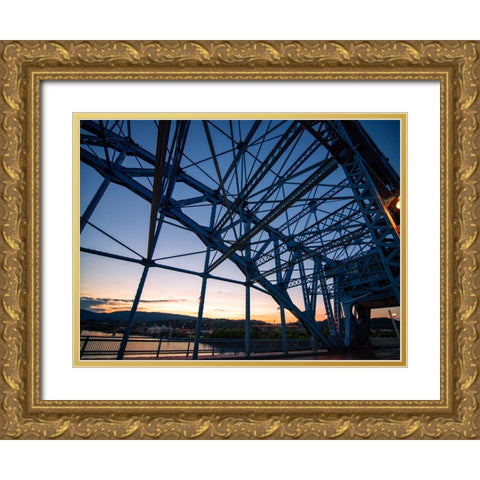 Market Bridge Afternoon 3 Gold Ornate Wood Framed Art Print with Double Matting by Lee, Rachel