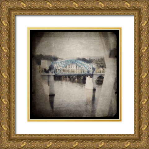 Market Bridge Ground Glass Gold Ornate Wood Framed Art Print with Double Matting by Lee, Rachel