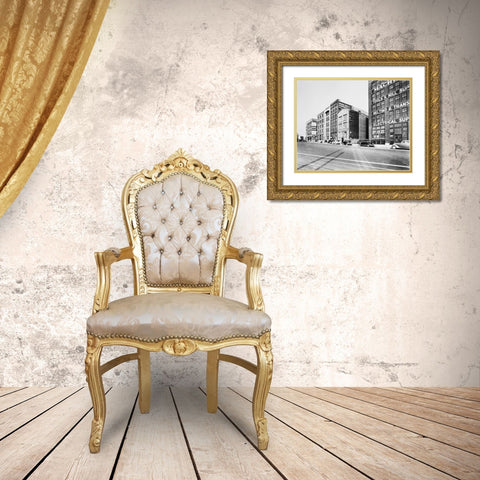 Market Street Chattanooga 1933 Gold Ornate Wood Framed Art Print with Double Matting by Lee, Rachel