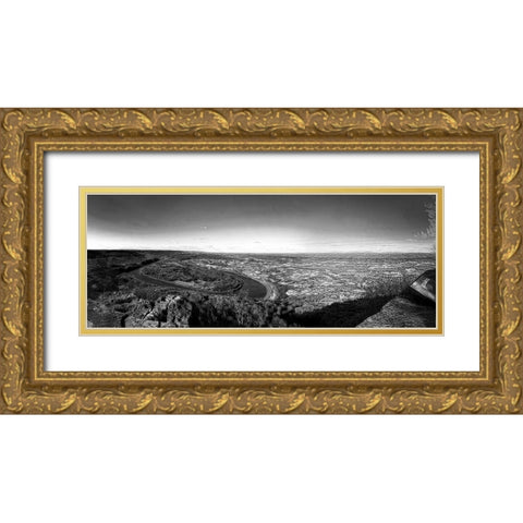 Moc Bend BW Gold Ornate Wood Framed Art Print with Double Matting by Lee, Rachel