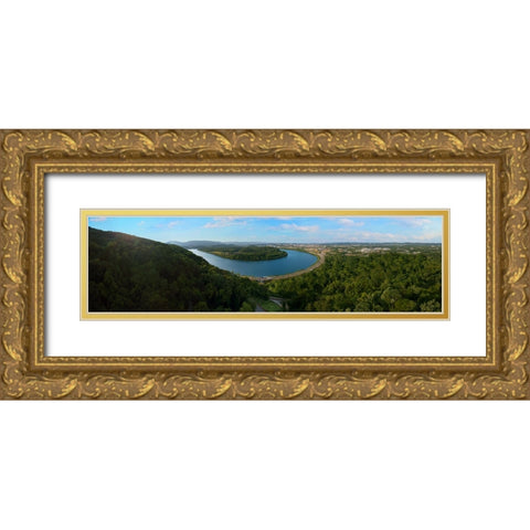 Moccasin Bend Gold Ornate Wood Framed Art Print with Double Matting by Lee, Rachel
