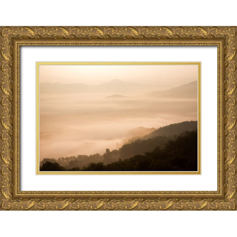 Mountain Dawn Gold Ornate Wood Framed Art Print with Double Matting by Lee, Rachel