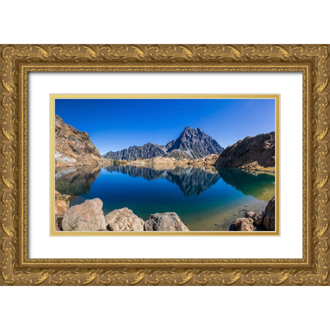 Mountain Lake 15 Gold Ornate Wood Framed Art Print with Double Matting by Lee, Rachel