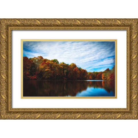Mountain Lake 16 Gold Ornate Wood Framed Art Print with Double Matting by Lee, Rachel