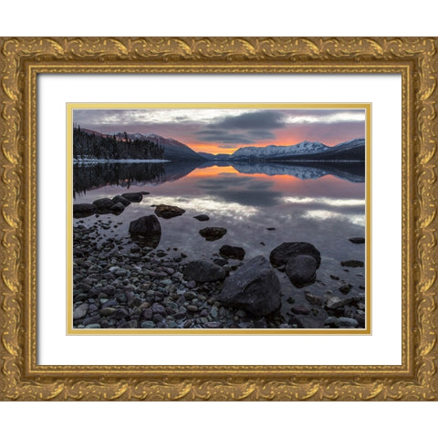Mountain Lake 19 Gold Ornate Wood Framed Art Print with Double Matting by Lee, Rachel