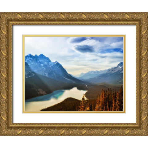 Mountain Lake 23 Gold Ornate Wood Framed Art Print with Double Matting by Lee, Rachel