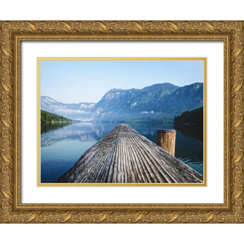 Mountain Lake 33 Gold Ornate Wood Framed Art Print with Double Matting by Lee, Rachel
