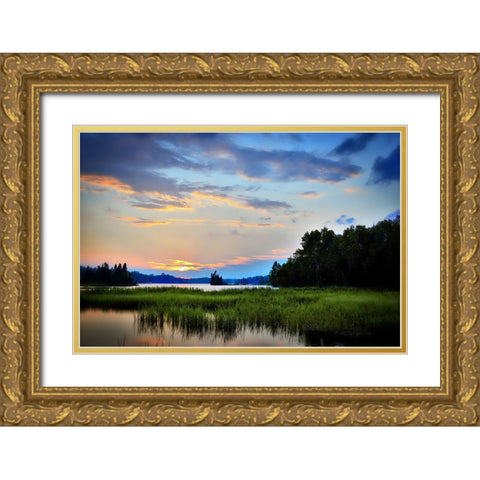 Mountain Lake 9 Gold Ornate Wood Framed Art Print with Double Matting by Lee, Rachel