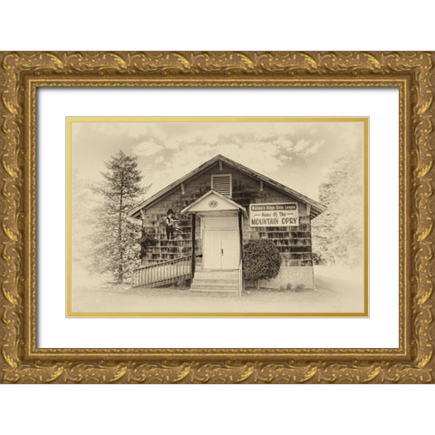 Mountain Opry Old Gold Ornate Wood Framed Art Print with Double Matting by Lee, Rachel