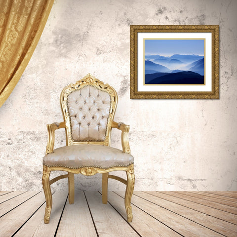 Mountain View 1 Gold Ornate Wood Framed Art Print with Double Matting by Lee, Rachel