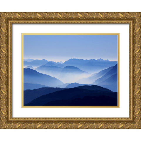 Mountain View 1 Gold Ornate Wood Framed Art Print with Double Matting by Lee, Rachel