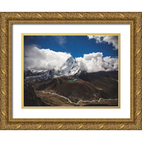 Mountain View 35 Gold Ornate Wood Framed Art Print with Double Matting by Lee, Rachel