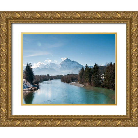 Mountain View 49 Gold Ornate Wood Framed Art Print with Double Matting by Lee, Rachel