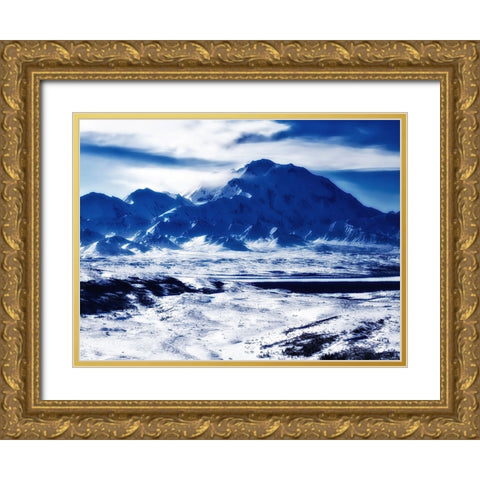 Mountain View 56 Gold Ornate Wood Framed Art Print with Double Matting by Lee, Rachel