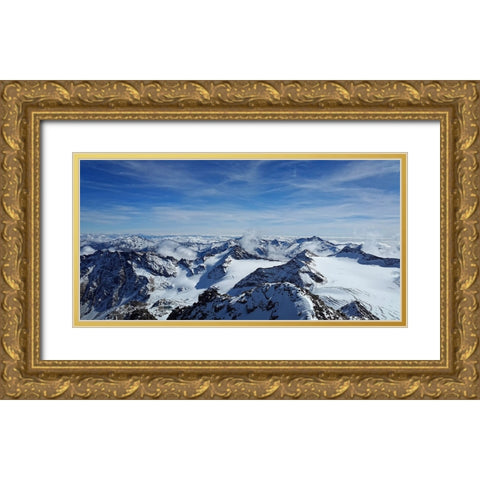 Mountain View 60 Gold Ornate Wood Framed Art Print with Double Matting by Lee, Rachel