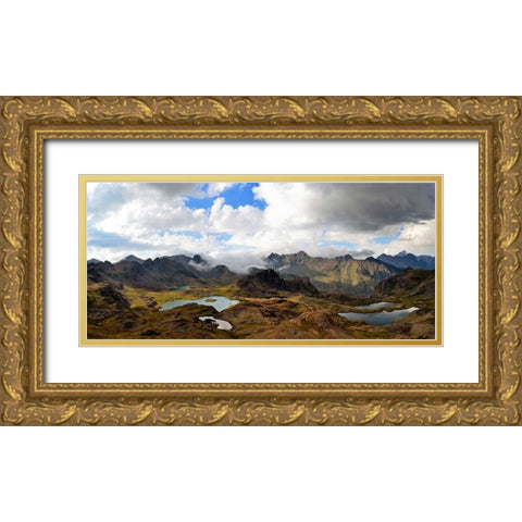 Mountain View 65 Gold Ornate Wood Framed Art Print with Double Matting by Lee, Rachel