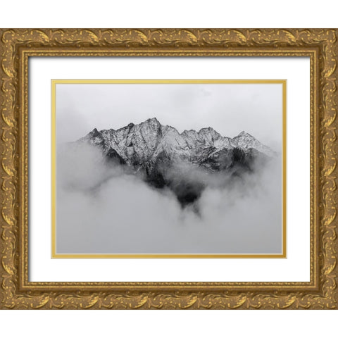 Mountain View 68 Gold Ornate Wood Framed Art Print with Double Matting by Lee, Rachel