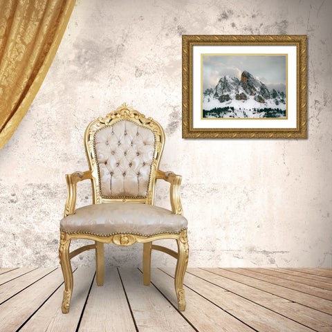 Mountain View 70 Gold Ornate Wood Framed Art Print with Double Matting by Lee, Rachel