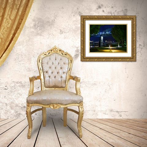 Night Park Gold Ornate Wood Framed Art Print with Double Matting by Lee, Rachel