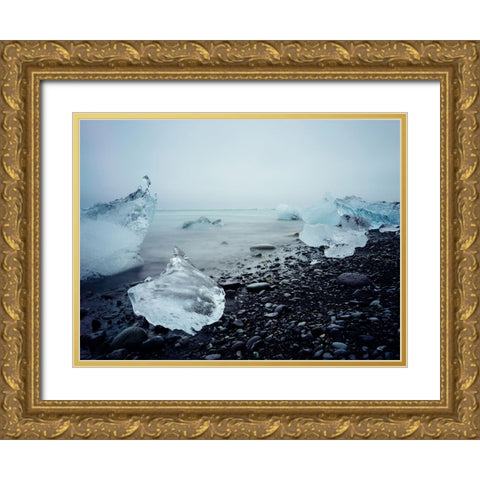 Ocean 17 Gold Ornate Wood Framed Art Print with Double Matting by Lee, Rachel