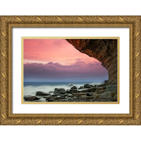 Ocean 2 Gold Ornate Wood Framed Art Print with Double Matting by Lee, Rachel
