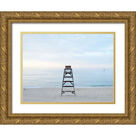 Ocean 30 Gold Ornate Wood Framed Art Print with Double Matting by Lee, Rachel