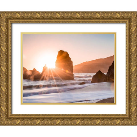 Ocean 35 Gold Ornate Wood Framed Art Print with Double Matting by Lee, Rachel