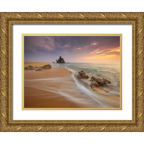 Ocean 4 Gold Ornate Wood Framed Art Print with Double Matting by Lee, Rachel