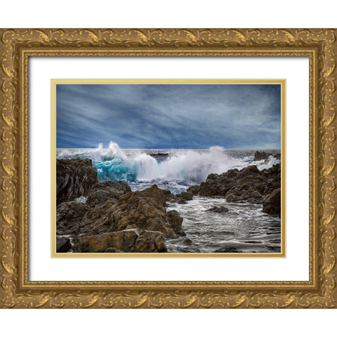 Ocean 57 Gold Ornate Wood Framed Art Print with Double Matting by Lee, Rachel