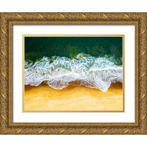 Ocean 61 Gold Ornate Wood Framed Art Print with Double Matting by Lee, Rachel