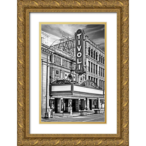 Old Tivoli BW Gold Ornate Wood Framed Art Print with Double Matting by Lee, Rachel