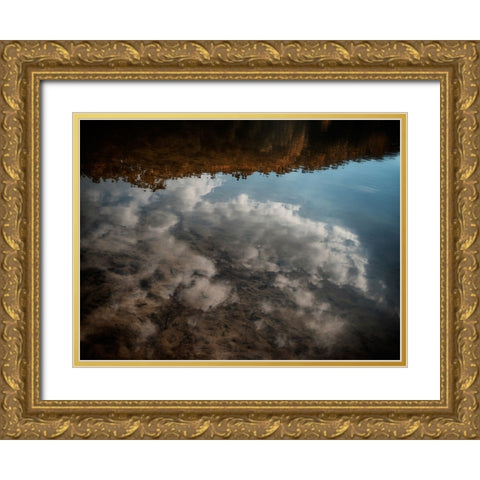 On Golden Pond Gold Ornate Wood Framed Art Print with Double Matting by Lee, Rachel