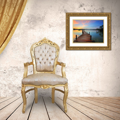 Pier 7 Gold Ornate Wood Framed Art Print with Double Matting by Lee, Rachel
