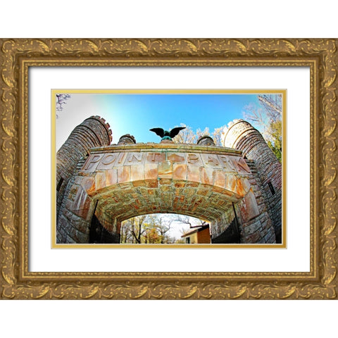 Point Park Gate Gold Ornate Wood Framed Art Print with Double Matting by Lee, Rachel