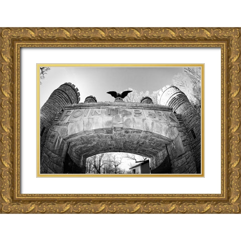Point Park Gate BW Gold Ornate Wood Framed Art Print with Double Matting by Lee, Rachel