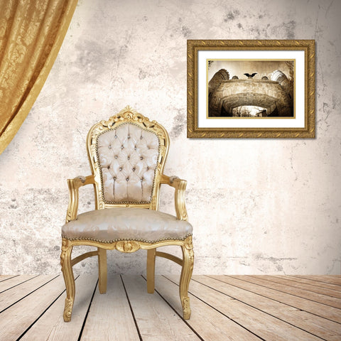 Point Park Gate Textured Gold Ornate Wood Framed Art Print with Double Matting by Lee, Rachel