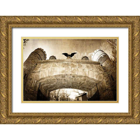 Point Park Gate Textured Gold Ornate Wood Framed Art Print with Double Matting by Lee, Rachel