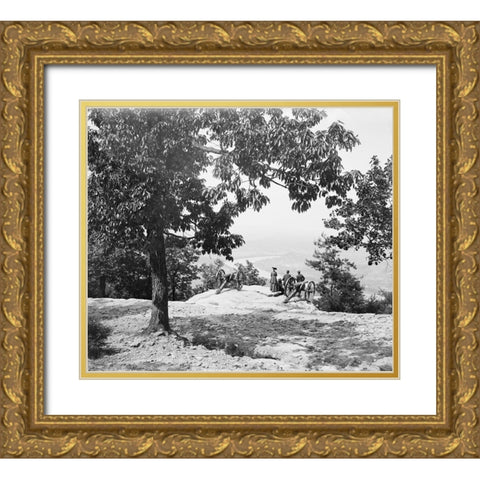 Point Park Visitors Early 1900s Gold Ornate Wood Framed Art Print with Double Matting by Lee, Rachel