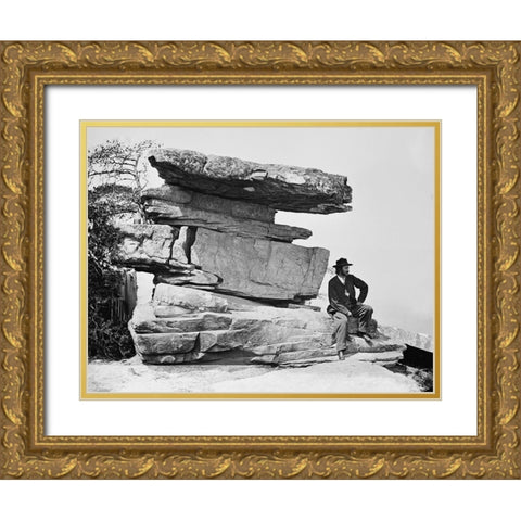 Point Rock 1 Gold Ornate Wood Framed Art Print with Double Matting by Lee, Rachel