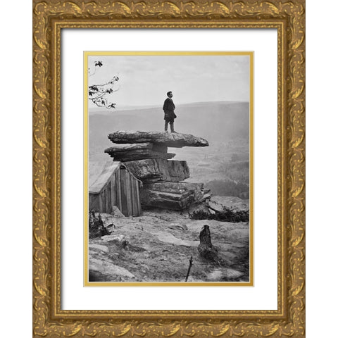Point Rock 2 Gold Ornate Wood Framed Art Print with Double Matting by Lee, Rachel
