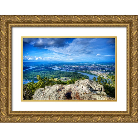 Point Rock View Gold Ornate Wood Framed Art Print with Double Matting by Lee, Rachel
