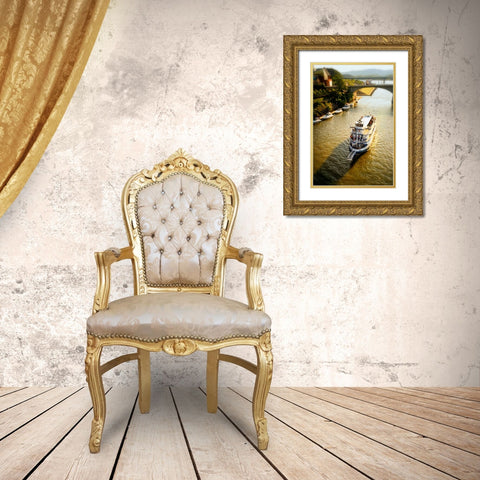 River Boat Cruise Gold Ornate Wood Framed Art Print with Double Matting by Lee, Rachel