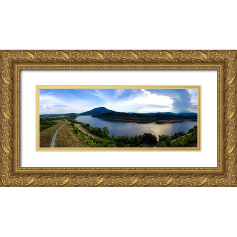 Riverwalk 2 Gold Ornate Wood Framed Art Print with Double Matting by Lee, Rachel